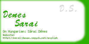 denes sarai business card